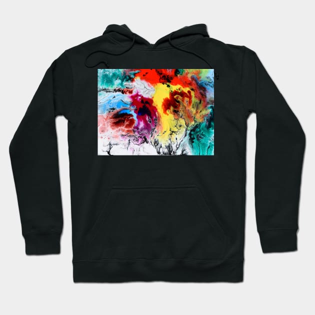 Multicolored Abstract Painting Hoodie by Moshi Moshi Designs